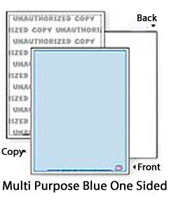 500 Sheets DocuGard® for All Purposes UNAUTHORIZED COPY - 04540 Multi-Purpose Security Paper, Security Features on Blue side