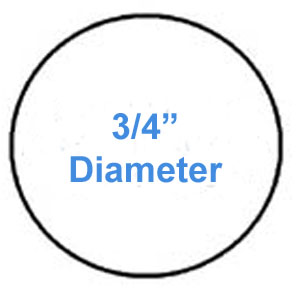Small, 0.75 inch diameter White Laser - Inkjet Labels
