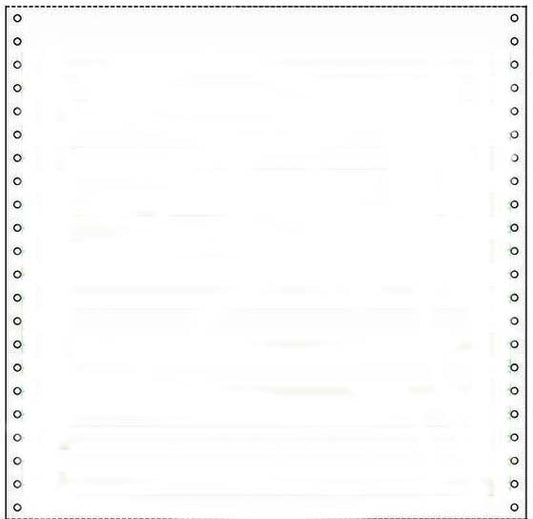 2,700 Sheets 10-5/8" x 11 One Part - One Ply Blank 20#, NO SIDE PERFORATIONS, Continuous Stock Computer Paper