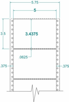 Compulabel® 111802 White Continuous Form Labels, 5 x 3-7/16, 2,500 Labels per Box