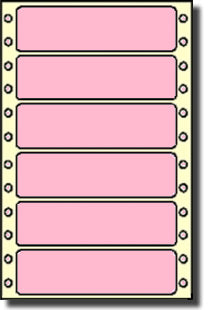 Compulabel® 112454 Pastel Pink Labels, 3-1/2 x 15/16 inches, Continuous, Pin Feed, One Across
