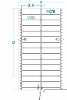 Compulabelel® 3-1/2 x 15/16 Avery® 04030 Format Part #120150 Two Across Labels, 10 M per case