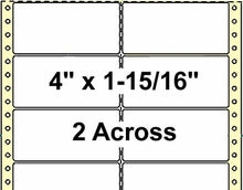 10,000 Compulabel® 120453 Two Across Pin Feed Dot Matrix Label 4 x 1-15/16  (4 x 2 ) Not Perfed between Labels