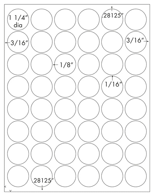 960 Round Labels 1-1/4 Diameter White Laser ONLY Glossy Labels - 20 Sheets