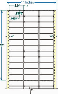 2-1/2" x 15/16" Three Across
