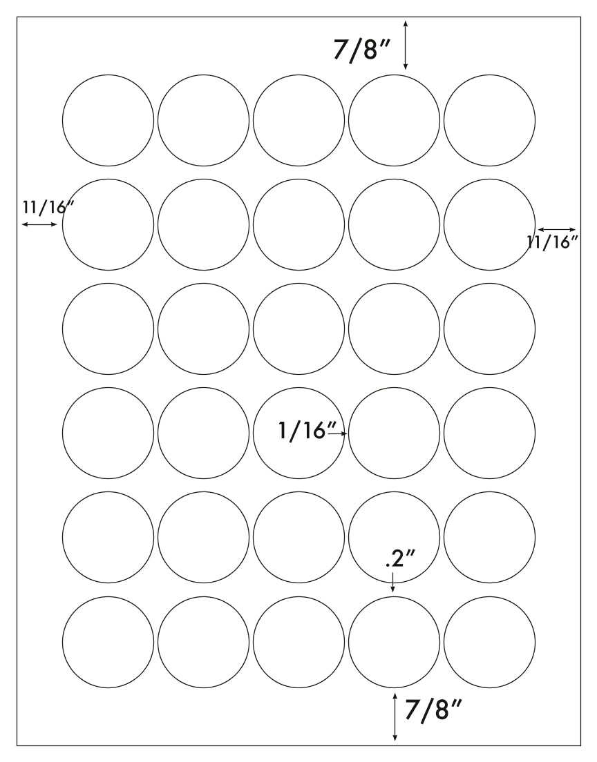 3,000 Laser Only Semi Gloss White Labels, 1-3/8" Round Stickers, 100 Sheets with 30 Labels per Sheet