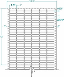 Compulabel® 140657 Continuous Labels, 6 Across, 1-1/2  x 7/16, White Price Marking Labels
