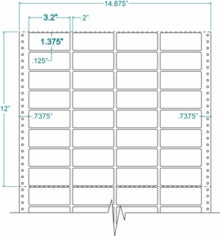 Compulabel® 140850 Cheshire Mailing Labels, 20,000 Labels, 3.2 x 1-3/8, Four Labels Across