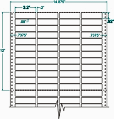 Compulabel® 140905 Cheshire Mailing Labels, Four Labels Across, 3.2 x .92 Inches