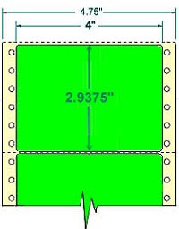 Compulabel® 161752 Fluorescent Green 4 x 2-15/16 Continuous Labels, 2,500 Labels per Box