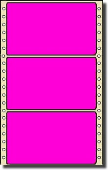Compulabel® 162055 Fluorescent Neon Pink Continuous Pin Fed Labels, One Across, 5 x 2-15/16 (5 x 3), 2,500 per Box