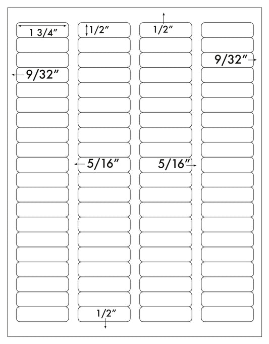 1,600 White Vinyl Laser ONLY Durable Labels WeatherProof and WaterProof, 1.75 x 0.5, use Avery® 5167 Template, 80 Labels per Sheet, 20 Sheets