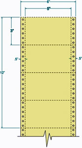 4,000 Compulabel® 210251 Yellow, 1 Across, Continuous Pin Feed Index Cards, 5 x 3