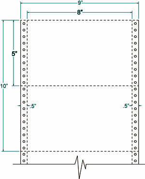 Index Card - Pin Feed, 1 across White Compulabel® 211601 Continuous Cards 8 x 5, White100# tag