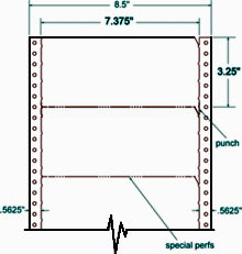 7.375" x 3.25, White - IBM Tab Card Size