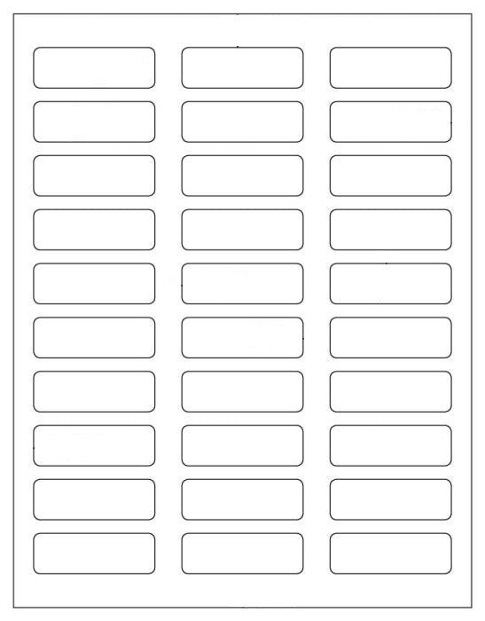 600 Blank Mailing Address Labels 2 1/4" x 3/4" use Avery 6870, 8257 Template - 20 Sheets