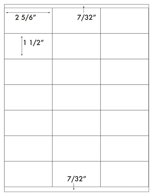 2,100 Square Corner Address Labels, 2.833 x 1.5, 21 Labels per sheet, 100 Sheets Same size as Avery® 5360 Template
