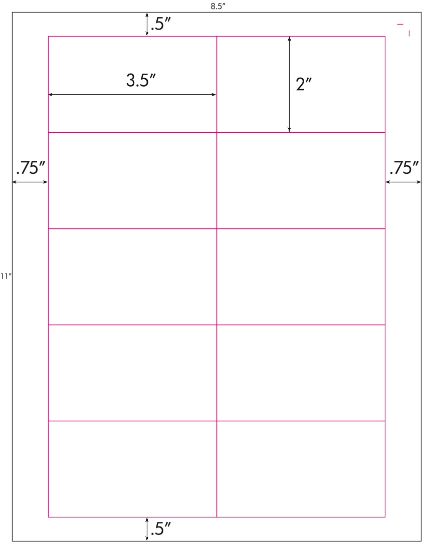 1,000 Compulabel® 311455 Compatible Business Card or Name Tag Size Label, 3-1/2 x 2, 100 Sheets