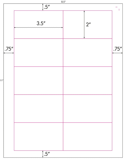 1,000 311455 Compatible Business Card or Name Tag Size Label, 3-1/2 x 2, 100 Sheets
