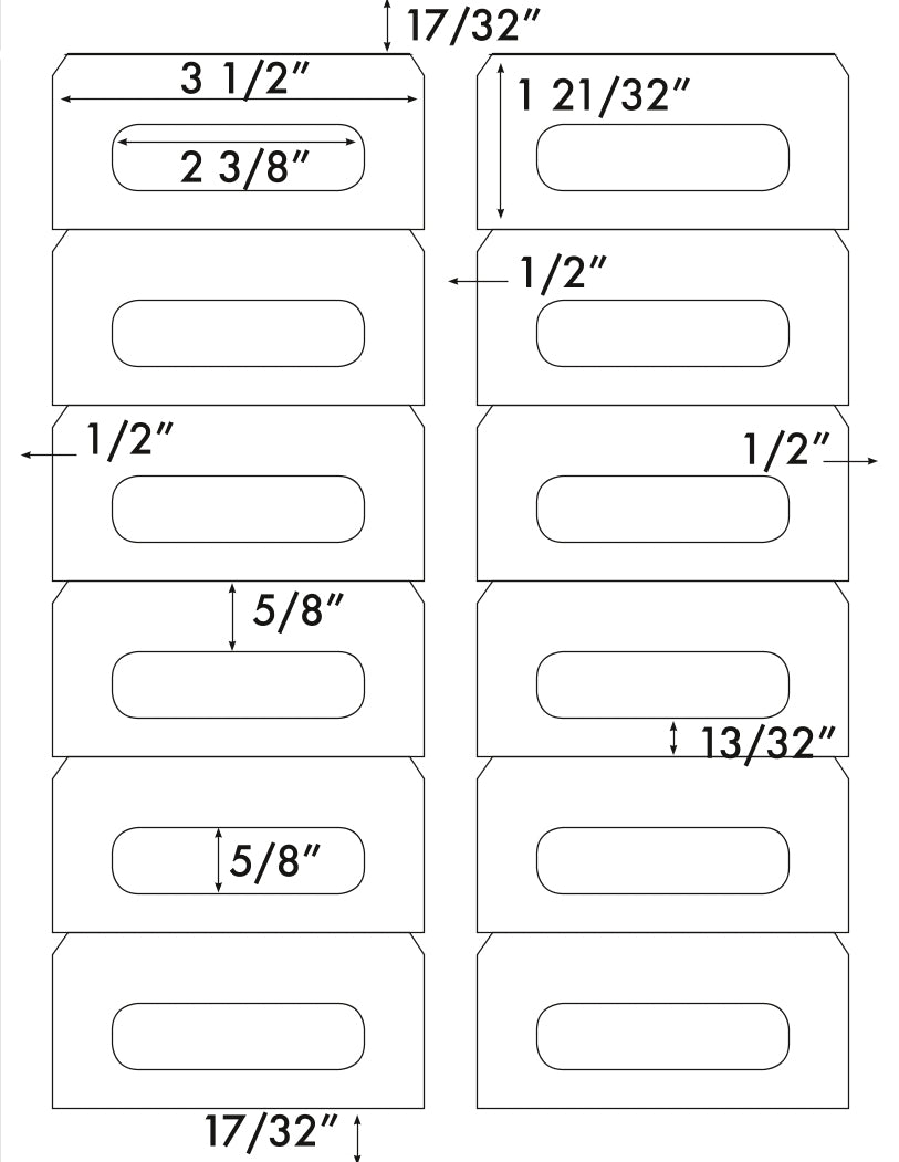 240 Compulabel® 311905 Audio Cassette Labels use Avery® 5198 Template, 12 White Matte Labels per Sheet, 20 Sheets