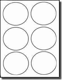 120 Round Labels 3.125 Diameter, White Laser and Inkjet Printable Stickers, 6 per sheet, 20 sheets