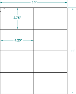 160 White Laser Inkjet Square 312658  Labels 4.25 x 2.75