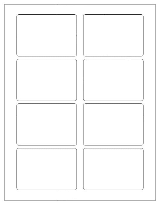 800 Name Badge Labels, 3.375 x 2.33 White Matte Permanent Adhesive, 100 Sheets