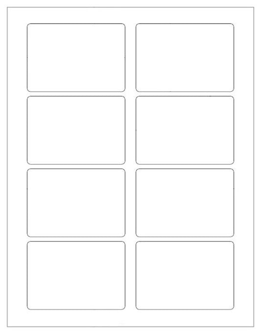 800 Name Badge Labels, 3.375 x 2.33 White Matte Permanent Adhesive, 100 Sheets