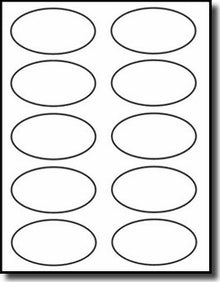200 Oval Stickers 3.25 x 2 for Laser or Inkjet  Printers, 20 Sheets with 10 Labels per Sheet