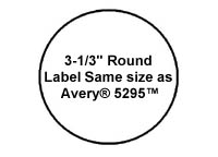 120 Round Brown Kraft Labels, 3-1/3 inch Diameter Stickers for Laser or Inkjet, use Avery® 5195, 5295, Compulabel® 311657 Template