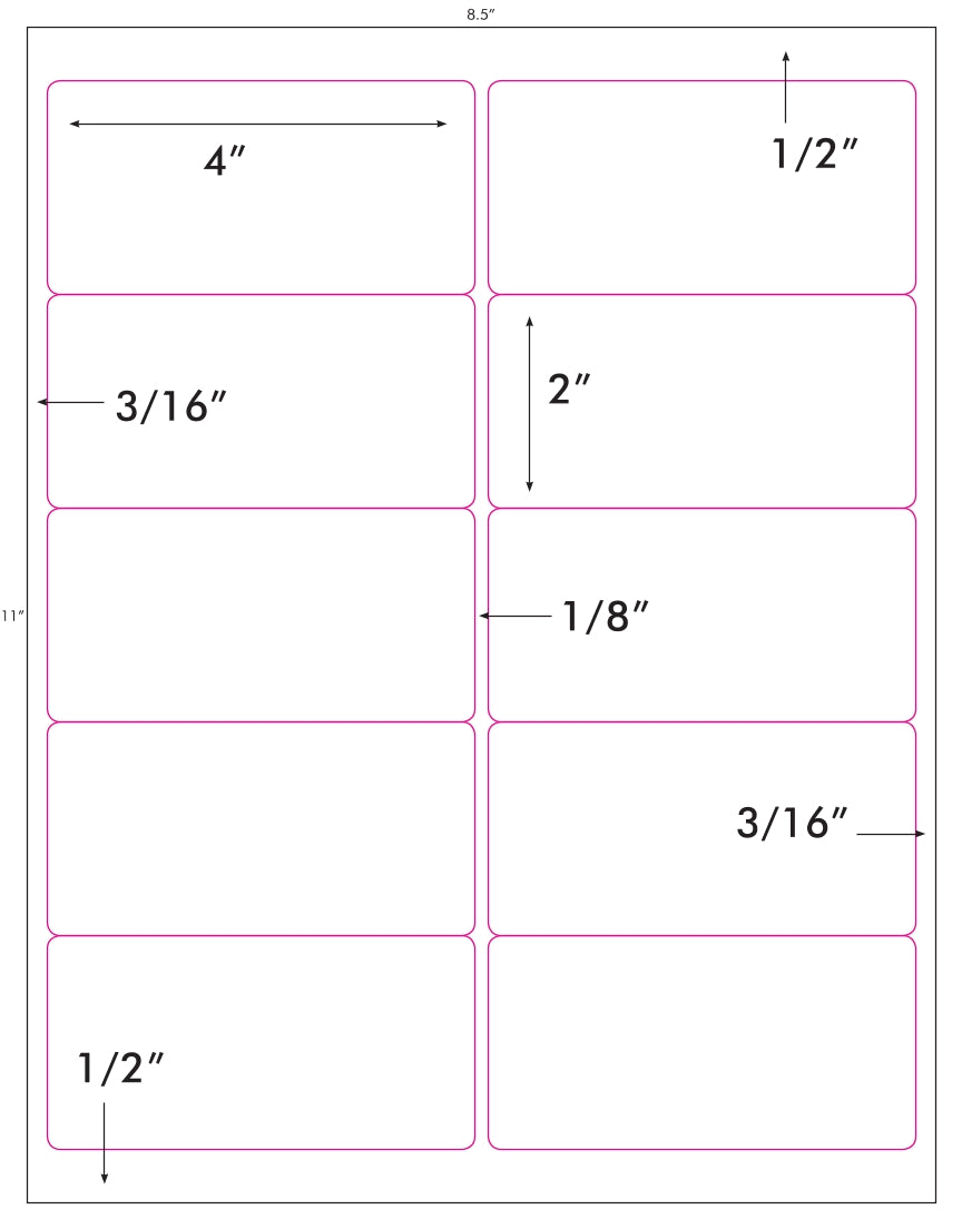 200 Silver Metallic Foil 4 x 2 inches Laser ONLY Labels use Avery® 5163 Template, 20 Sheets with 10 Labels per Sheet
