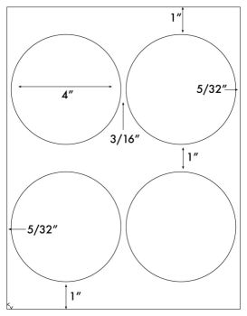 Large Round Laser Neon Pink 4" Labels by Label Outfitters® - 4 Labels Per Sheet - 100 Sheets