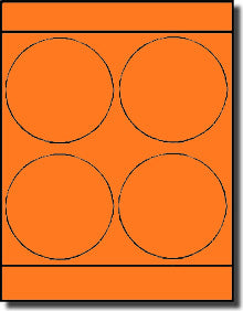 Large Round Laser Neon Orange 4" Labels by Label Outfitters® - 4 Labels Per Sheet - 100 Sheets