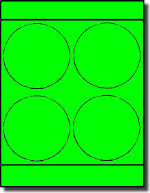 Large Round Laser Neon Green 4" Labels by Label Outfitters® - 4 Labels Per Sheet - 100 Sheets