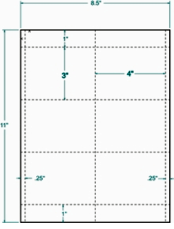 1,500 Large Name Badge Insert Cards use Avery 5392 Template 4" X 3", 6 Per Sheet.,  250 Sheets