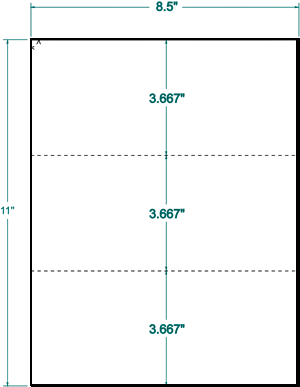 300 Compulabel® 410905 Large White Cards, 8-1/2 x 3-2/3 - 3 per Sheet, 100 Sheets