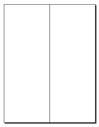 Half Sheet White Matte Vertical Labels, 4 1/4" x 11", 100 Sheets, 200 Labels