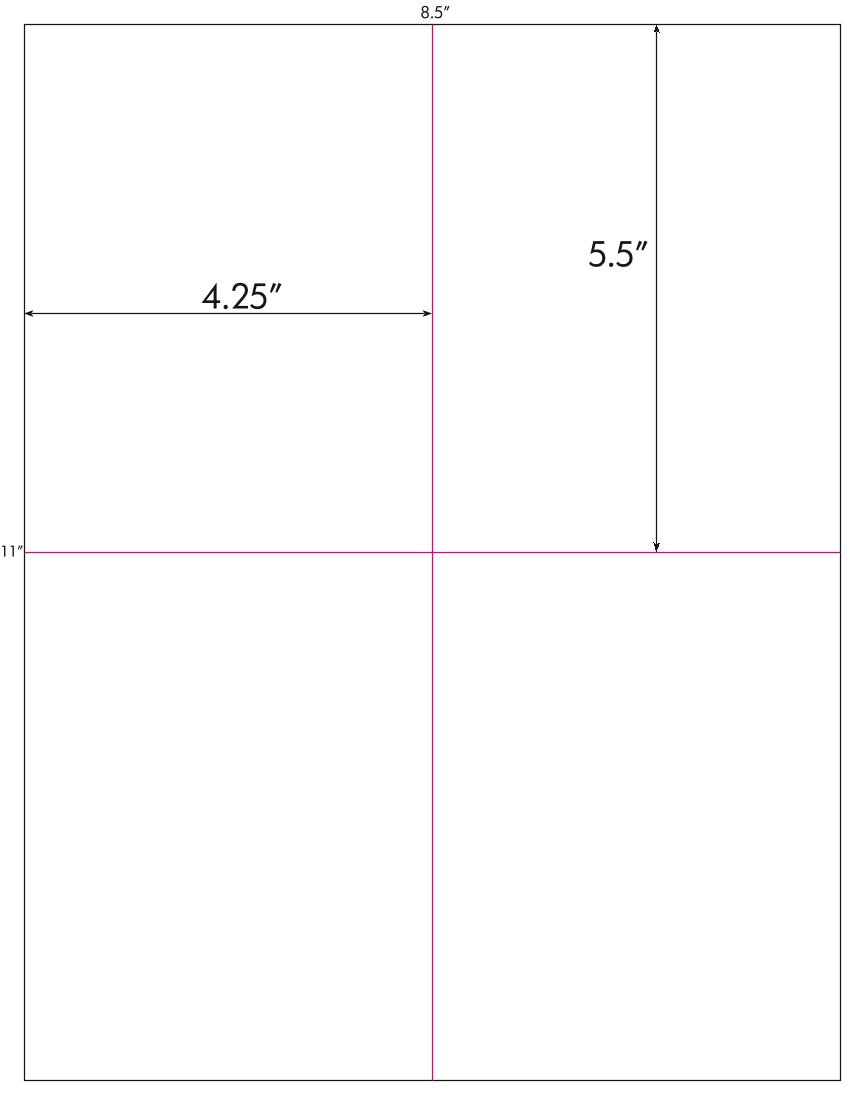 400 White Matte Labels 4-1/4" x 5-1/2" 4 Labels Per Sheet 100 Sheets
