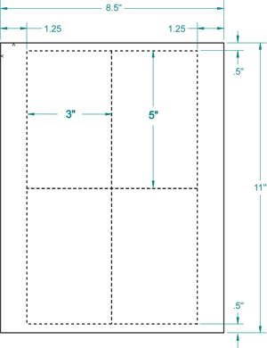 1,000 Compulabel® 430053 White Laser-Inkjet 5 x 3 File Cards or Small Postcards 4 per Sheet, 250 Sheets