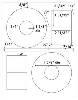 200 Stomper® Pro Format Laser or Inkjet Printable CD / DVD Labels, 100 Sheets