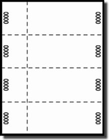 400 Large, Numbered Raffle or Event Ticket Blanks for Laser or Inkjet Printers - Word Template- 100 Sheets