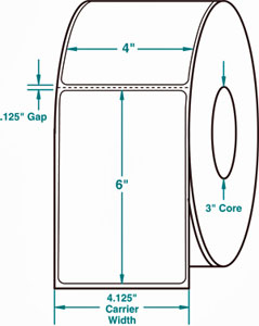 Compulabel® 510118 4 x 6 Direct Thermal Labels on a 3 inch Core, 4,000 Labels Compulabel® 510118
