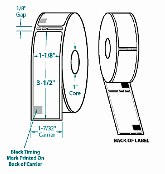Compulabel® 530425 12 Rolls of Direct Thermal Labels - 1,560 Labels for Dymo® or Seiko®