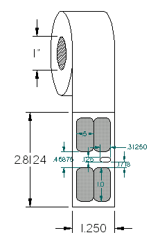 Compulabel® 530820 Mini Multi-Purpose Direct Thermal Labels, 1/2 inch x 1 inch , 2 up, Dymo® 30333 Compatible