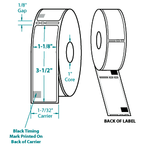 Compulabel® 550056 Dymo® 30320 and Seiko® Compatible Thermal Labels, 1-1/8 x 3-1/2, Mega Rolls, 3,120 Labels/Carton