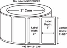 Compulabel® 620100 Thermal Transfer Labels, 2 x 1, 1 Across
