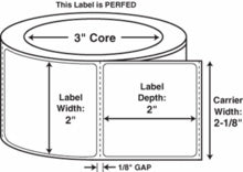 Compulabel® 620122 Thermal Transfer Labels, 2 x 2, Wound Out, Perfed