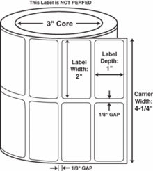 Compulabel® 620155 Thermal Transfer Labels, 2" x 1", 2 Across, Wound Out, 3" Core