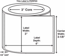 Compulabel® 620278 Thermal Transfer Labels, 3" x 4", Perfed
