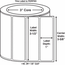 Compulabel® 620370 Thermal Transfer Labels, 3-1/2" x 1", Perfed